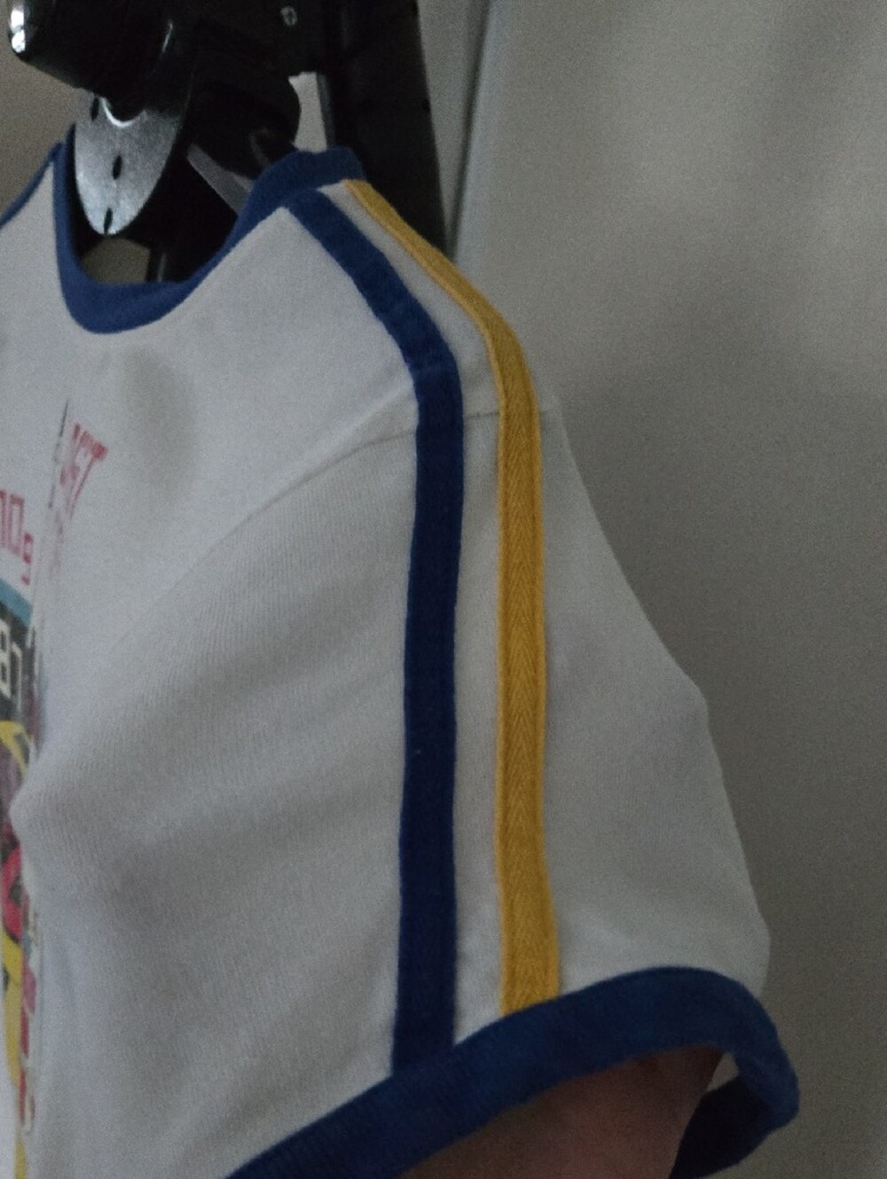 Junk Food Clothing White 'Blast Off' Graphic Tee with Blue And Yellow Trim - Picture 3 of 5